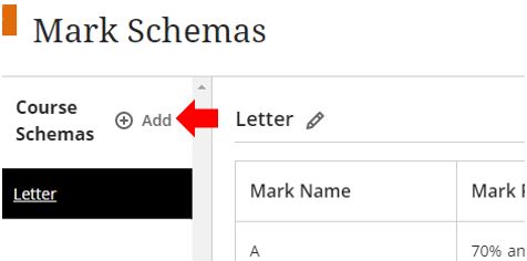 Image showing how to add a new Course Schema in Blackboard Ultra.