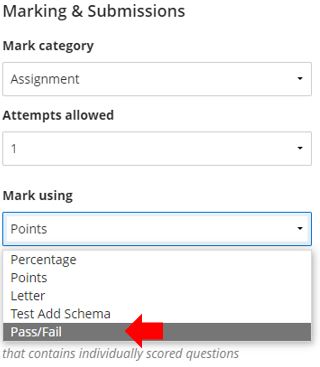 Image showing how to select the newly created Course Schema when setting up a new BBU assessment.