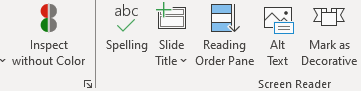 PowerPoint accessibility check ribbon