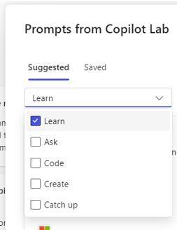 image showing how to refine your prompt search via the dropdown ‘Task’ menu box