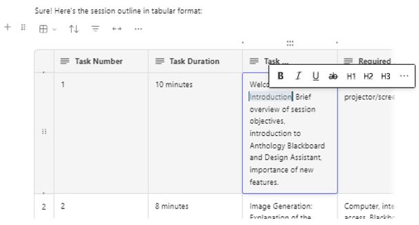 Image showing that text content and formatting can be changed inside the new Edit Page user interfsce.