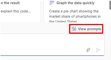 Image showing how to re-use a prompt by clicking on the previously described 'View Prompts' button in the bottom right corner of the screen.