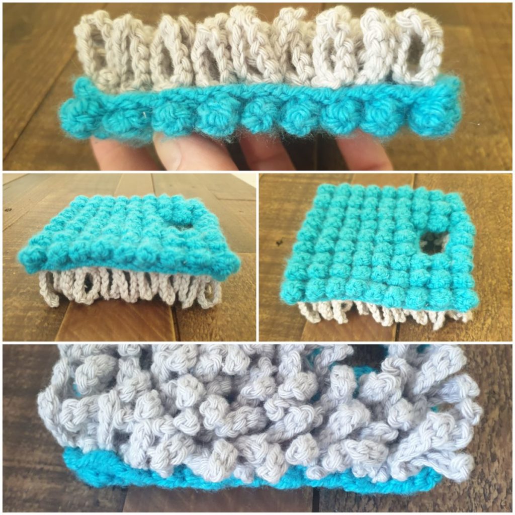 Crochet Granny square depicting a cell membrane