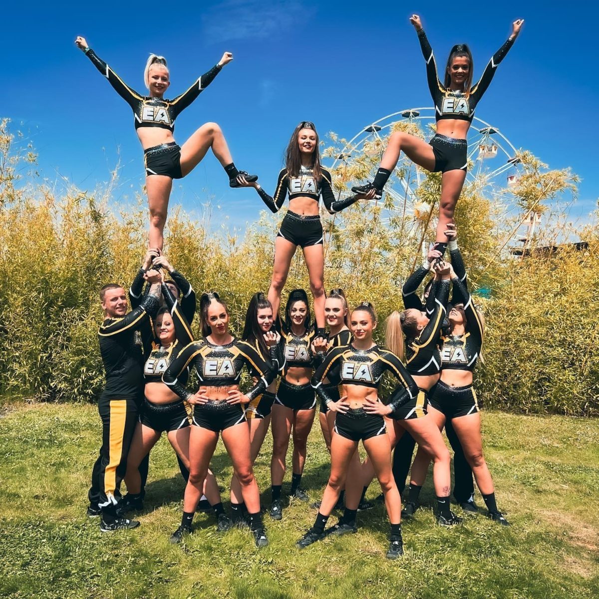 Evolution Athletics team in a pyramid 