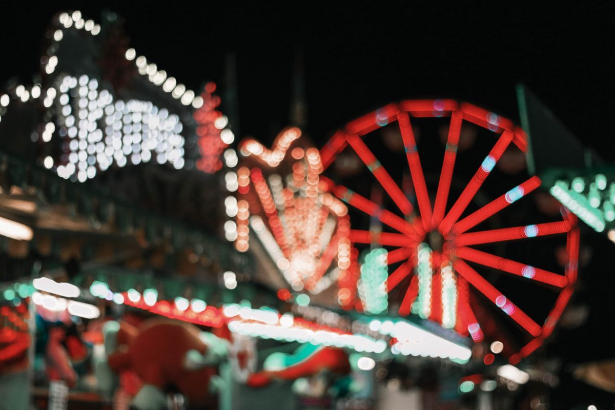 Fairground lights and rides