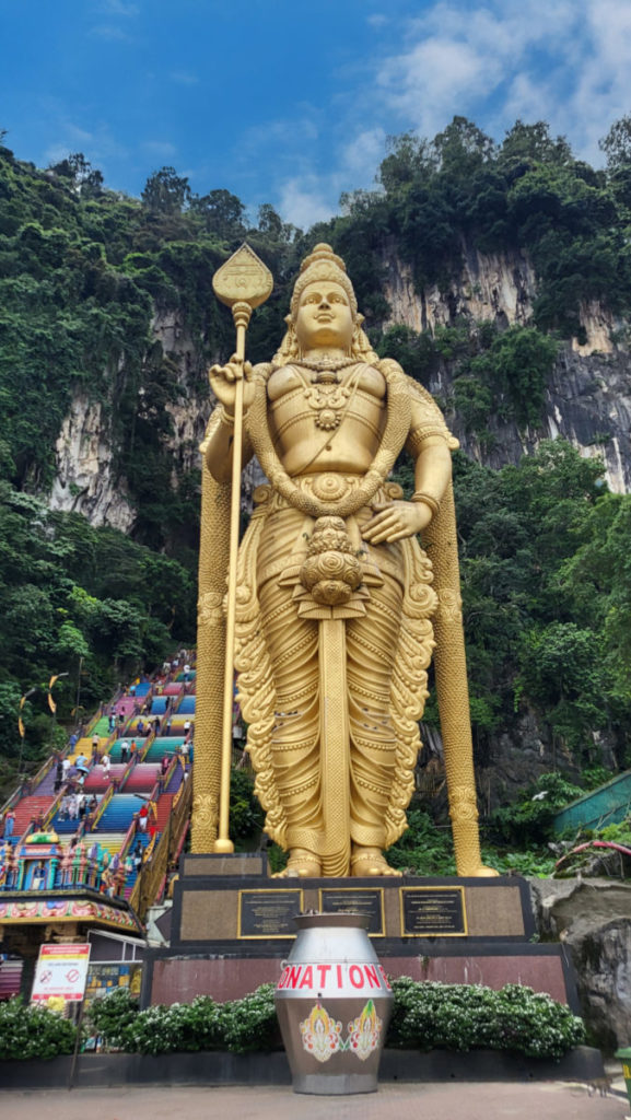 A towering, gold statue 