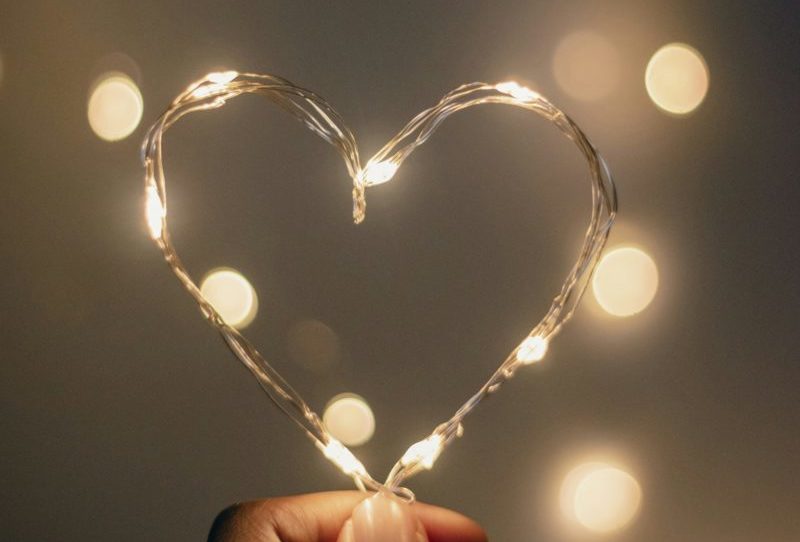Fairy lights in the shape of a heart